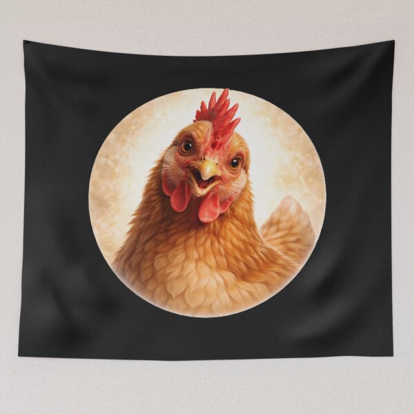 Item preview, Chicken Personality Portrait – Soft Cream Circle Farm Art designed and sold by TheJoyfulPen.