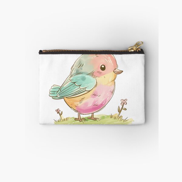 Item preview, Pastel Chubby Bird Watercolor - Cute Kawaii Soft Animal Art Print designed and sold by DesignArtist.ia.