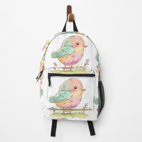Item preview, Pastel Chubby Bird Watercolor - Cute Kawaii Soft Animal Art Print designed and sold by DesignArtist.ia.