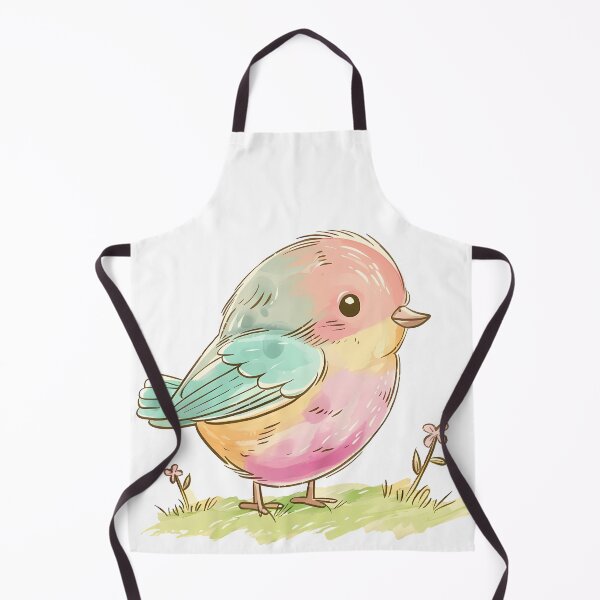 Item preview, Pastel Chubby Bird Watercolor - Cute Kawaii Soft Animal Art Print designed and sold by DesignArtist.ia.
