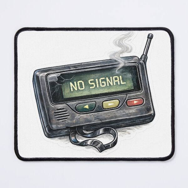 Item preview, Retro Pager Sticker – “No Signal” Out of Order Illustration designed and sold by Felixuss.