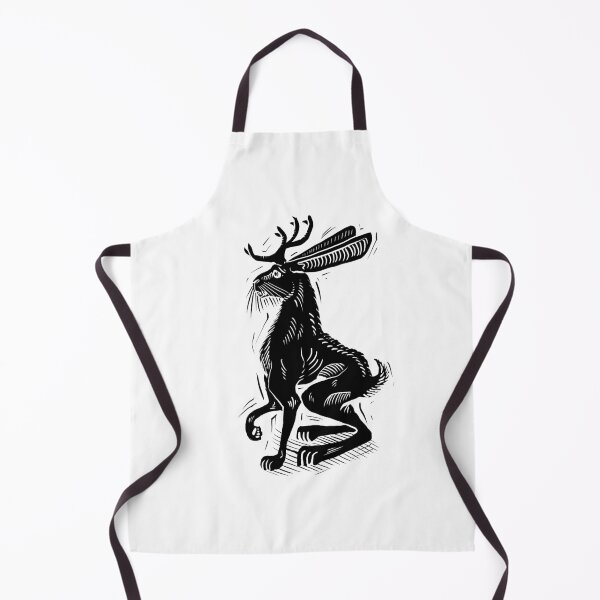 Item preview, Jackalope woodcut inspired illustration designed and sold by Magpye.