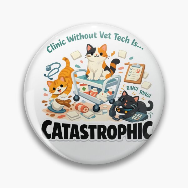 Item preview, Clinic Without Vet Tech Is Catastrophic – Funny Veterinary Cat Design designed and sold by Bettybee00.