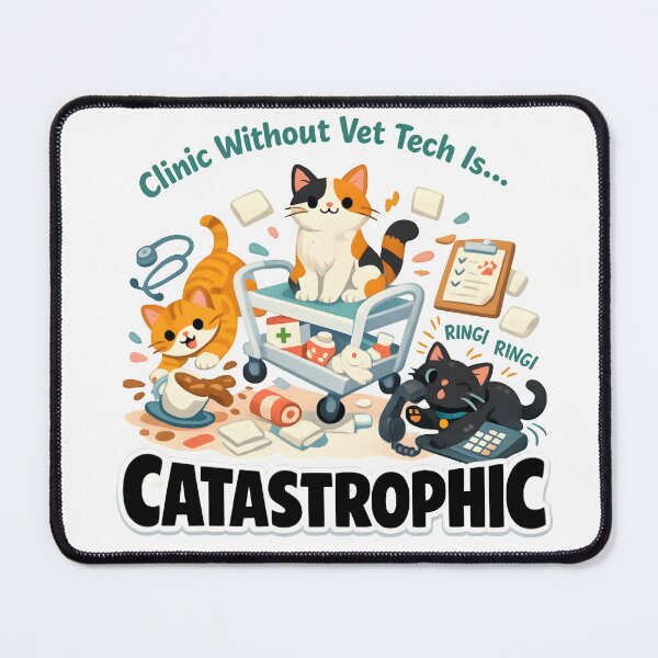 Item preview, Clinic Without Vet Tech Is Catastrophic – Funny Veterinary Cat Design designed and sold by Bettybee00.
