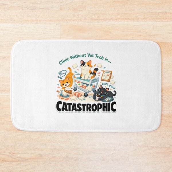 Item preview, Clinic Without Vet Tech Is Catastrophic – Funny Veterinary Cat Design designed and sold by Bettybee00.