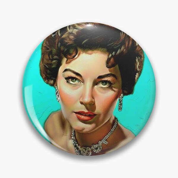 Item preview, The Barefoot Contessa: Ava Gardner Turquoise & Diamond Impasto Portrait designed and sold by Art's Diner.