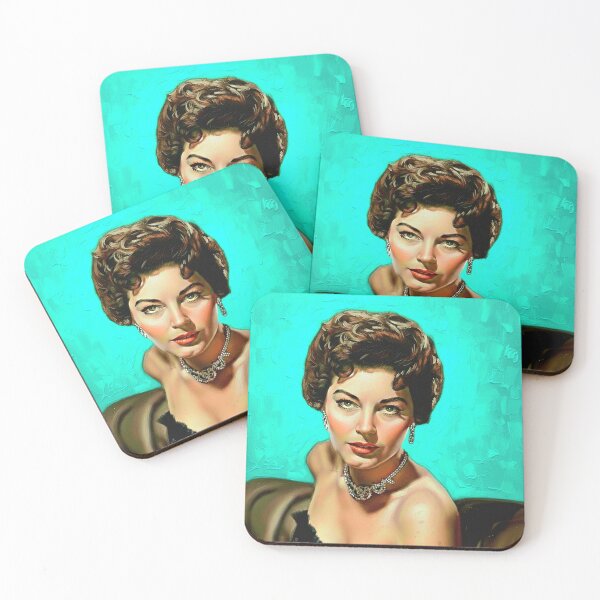 Item preview, The Barefoot Contessa: Ava Gardner Turquoise & Diamond Impasto Portrait designed and sold by Art's Diner.