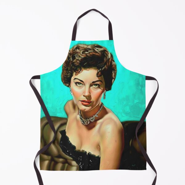Item preview, The Barefoot Contessa: Ava Gardner Turquoise & Diamond Impasto Portrait designed and sold by Art's Diner.