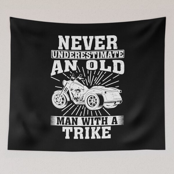 Item preview, Never Underestimate an Old Man With A Trike designed and sold by CosmoKitsch.
