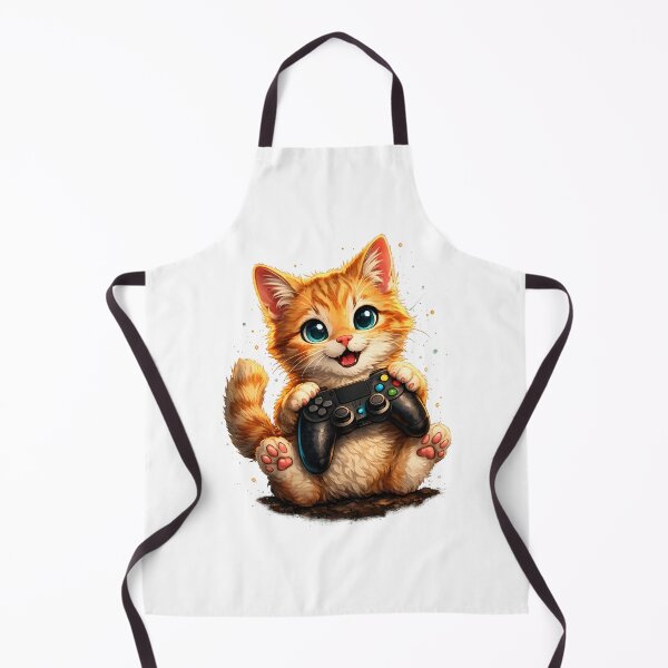 Item preview, Cute Gamer Kitten – Playful Cat with Controller Design designed and sold by darkan1.