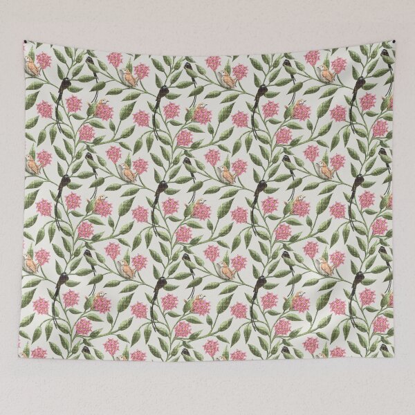 Item preview, Birds and Pentas: Floral and Botanical Harmony designed and sold by Nekogobido.