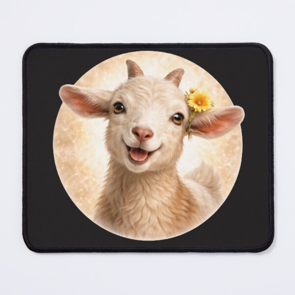 Item preview, Goat Personality Portrait – Soft Cream Circle Farm Animal Art designed and sold by TheJoyfulPen.