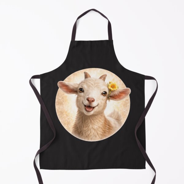 Item preview, Goat Personality Portrait – Soft Cream Circle Farm Animal Art designed and sold by TheJoyfulPen.