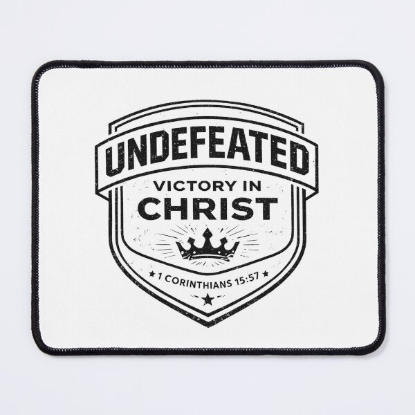 Item preview, Undefeated Victory in Christ – 1 Corinthians 15:57 Christian Statement designed and sold by astersgraphics.