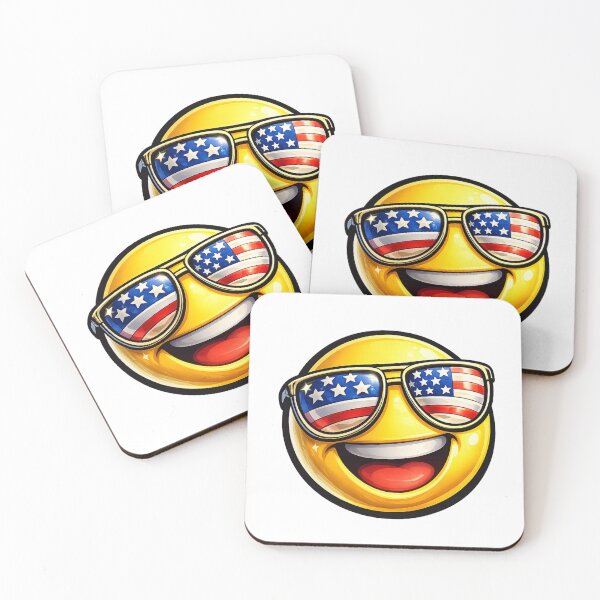 Item preview, USA SUNGLASSES SMILEY EMOJI designed and sold by Teez2Plz.