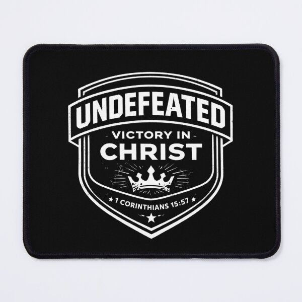Item preview, Undefeated Victory in Christ – 1 Corinthians 15:57 Christian Statement designed and sold by astersgraphics.
