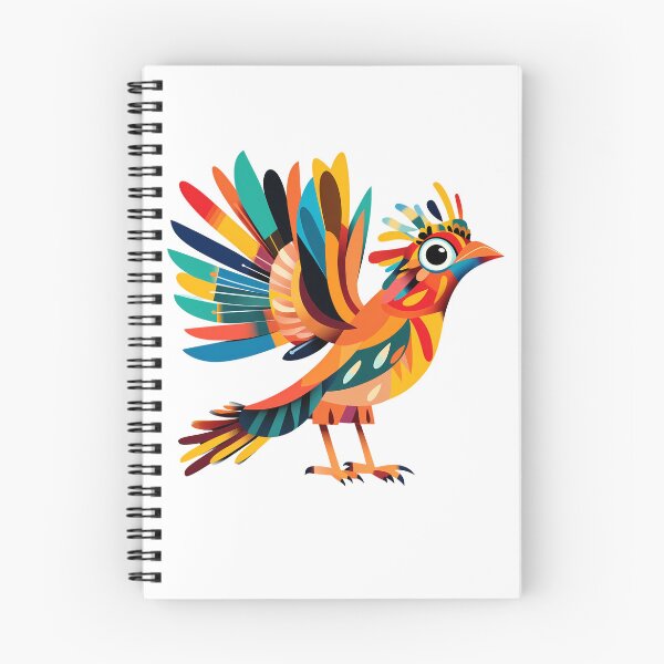 Item preview, Rainbow Phoenix Folk Art Bird - Vibrant Colorful Fantasy Art Print designed and sold by DesignArtist.ia.