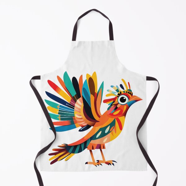 Item preview, Rainbow Phoenix Folk Art Bird - Vibrant Colorful Fantasy Art Print designed and sold by DesignArtist.ia.