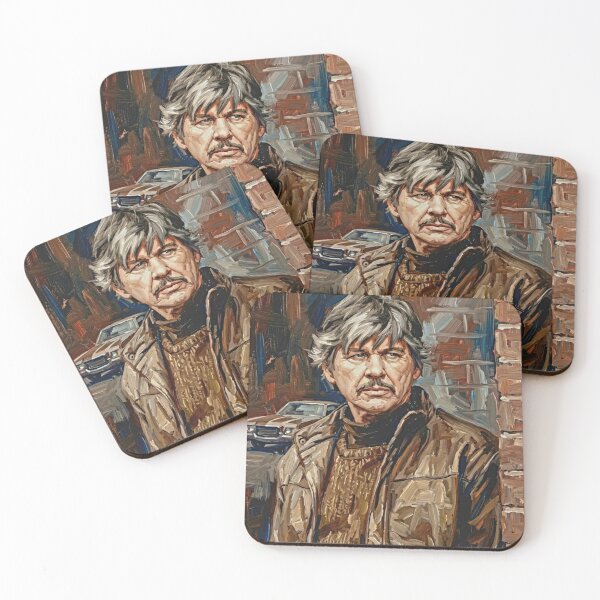 Item preview, The Urban Vigilante: Charles Bronson Grit & Iron Impasto Portrait designed and sold by Art's Diner.
