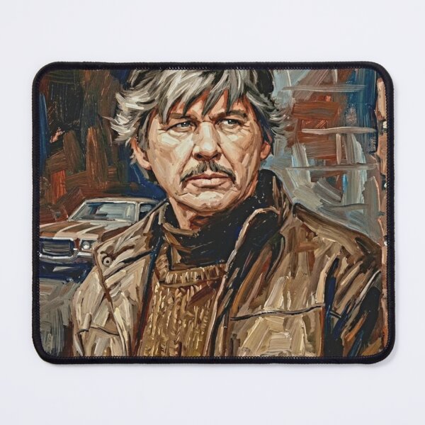 Item preview, The Urban Vigilante: Charles Bronson Grit & Iron Impasto Portrait designed and sold by Art's Diner.