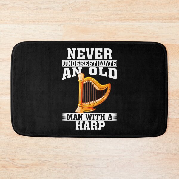 Item preview, Never Underestimate an Old Man with A Harp designed and sold by CosmoKitsch.