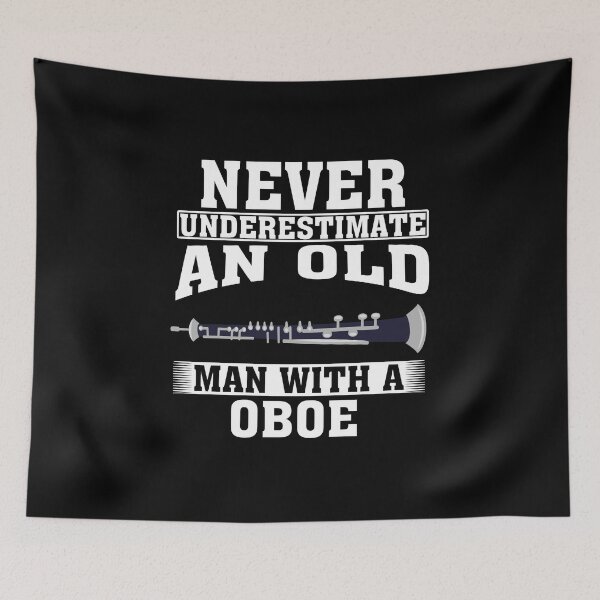 Item preview, Never Underestimate an Old Man with A Oboe designed and sold by CosmoKitsch.
