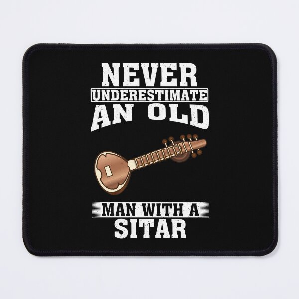 Item preview, Never Underestimate an Old Man with A Sitar designed and sold by CosmoKitsch.