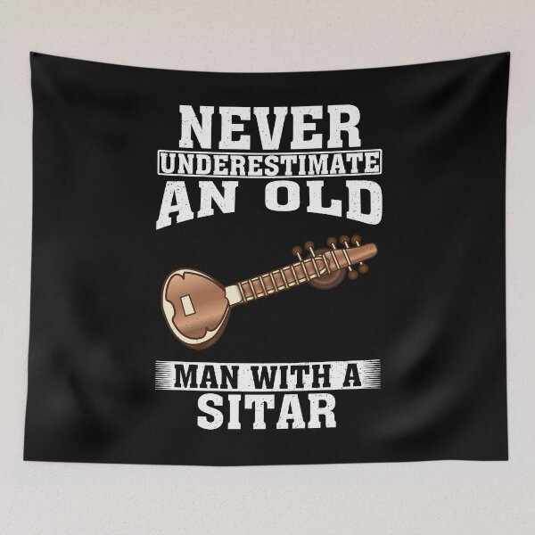 Item preview, Never Underestimate an Old Man with A Sitar designed and sold by CosmoKitsch.