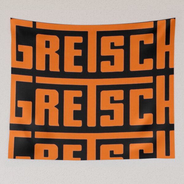 Item preview, Large Orange pattern Gretsch drums Art Guitars Vintage Rectangle logo  designed and sold by Kludoman.
