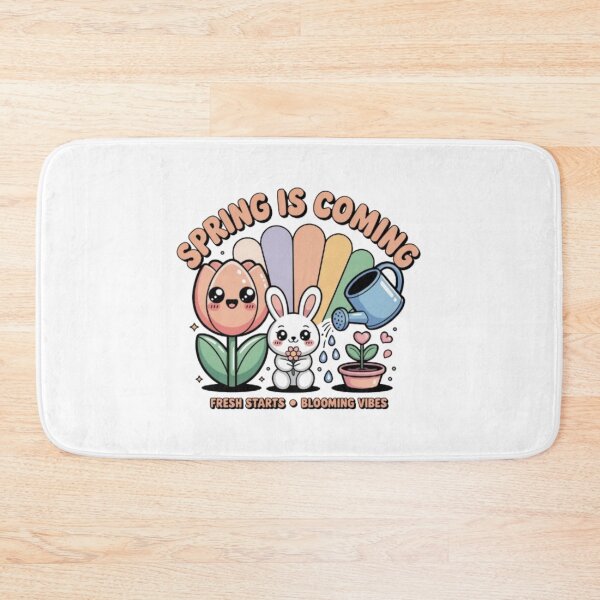 Item preview, Spring Is Coming T-Shirt – Cute Kawaii Bunny & Tulip Pastel Easter Gift for Spring Lovers designed and sold by GemBob Creations.