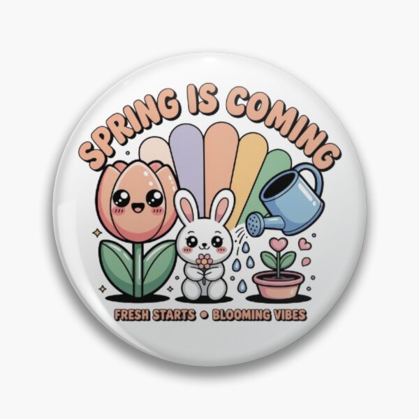 Item preview, Spring Is Coming T-Shirt – Cute Kawaii Bunny & Tulip Pastel Easter Gift for Spring Lovers designed and sold by GemBob Creations.