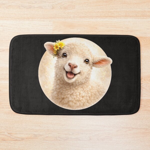 Item preview, Sheep Personality Portrait – Soft Cream Circle Farm Animal Art designed and sold by TheJoyfulPen.
