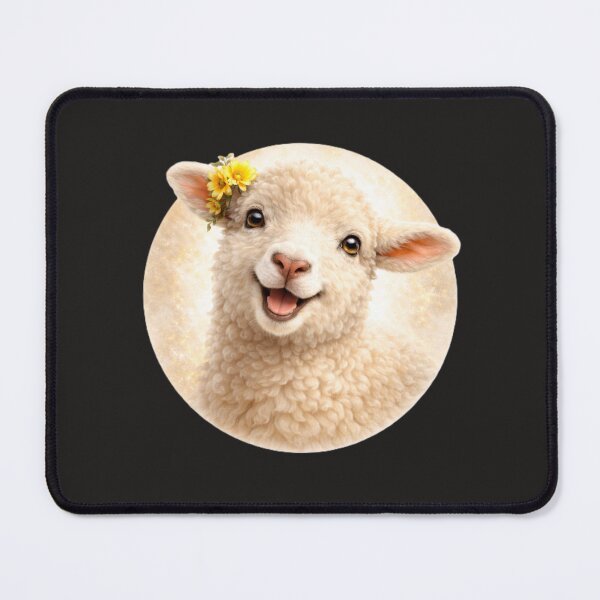 Item preview, Sheep Personality Portrait – Soft Cream Circle Farm Animal Art designed and sold by TheJoyfulPen.