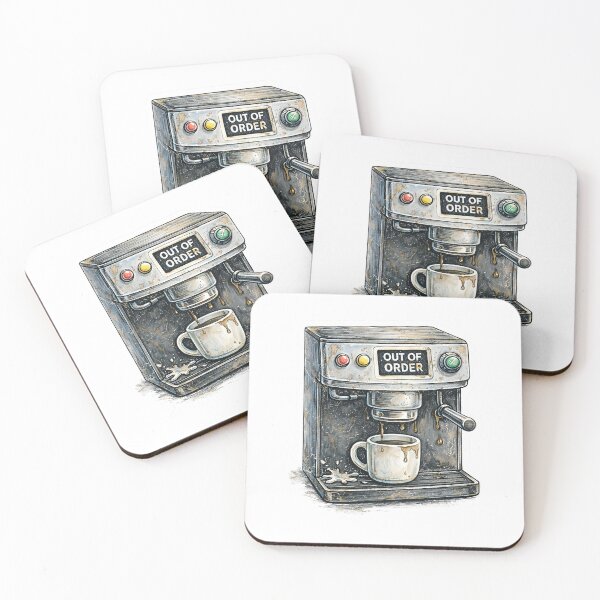 Item preview, Coffee Machine – Out of Order Sticker Illustration designed and sold by Felixuss.
