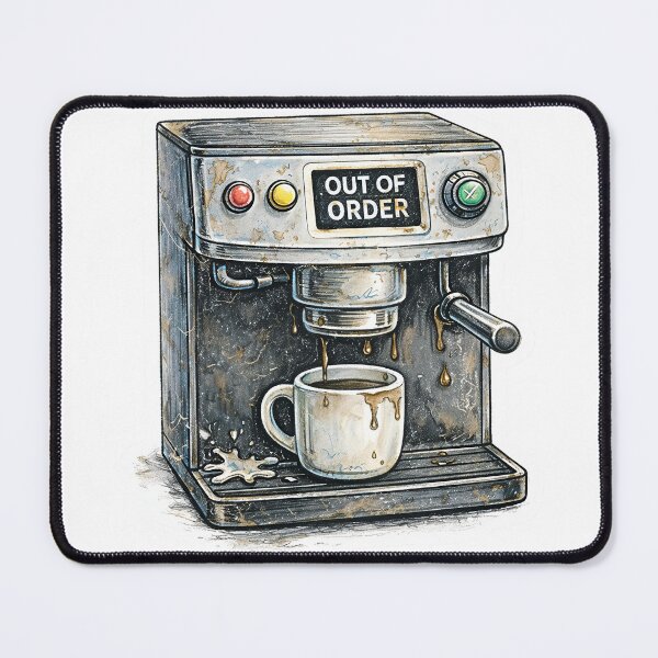 Item preview, Coffee Machine – Out of Order Sticker Illustration designed and sold by Felixuss.