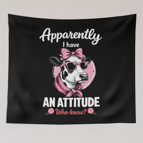 Item preview, Apparently I Have An Attitude Cow designed and sold by FreshVibe Prints.