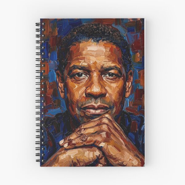 Item preview, The Master of Craft: Denzel Washington Earth-Tone Impasto Portrait designed and sold by Art's Diner.