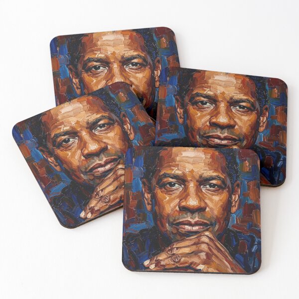 Item preview, The Master of Craft: Denzel Washington Earth-Tone Impasto Portrait designed and sold by Art's Diner.
