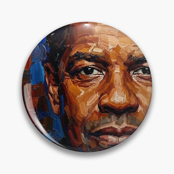 Item preview, The Master of Craft: Denzel Washington Earth-Tone Impasto Portrait designed and sold by Art's Diner.
