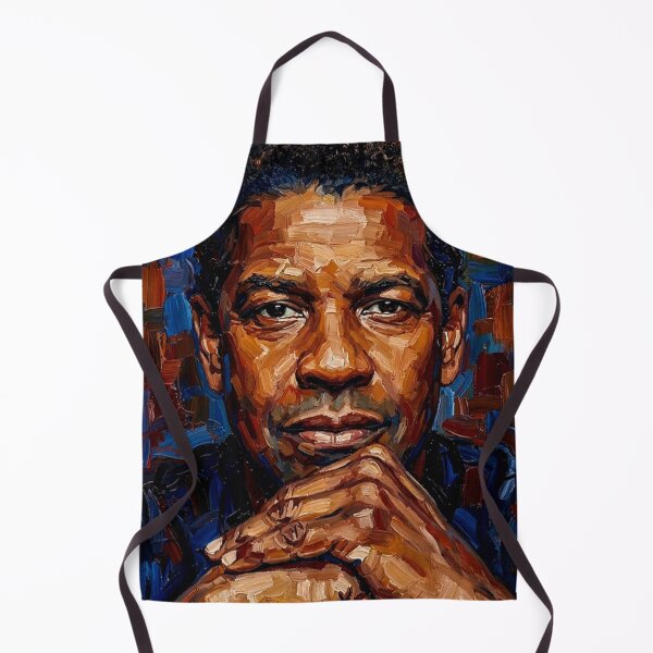 Item preview, The Master of Craft: Denzel Washington Earth-Tone Impasto Portrait designed and sold by Art's Diner.