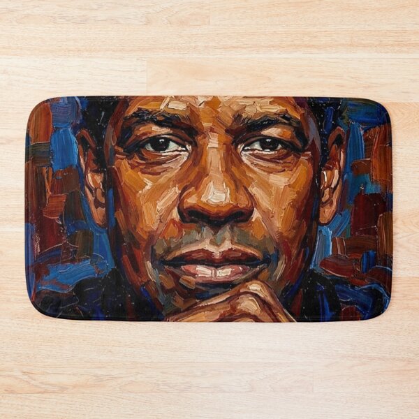 Item preview, The Master of Craft: Denzel Washington Earth-Tone Impasto Portrait designed and sold by Art's Diner.