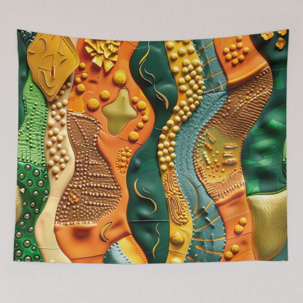 Item preview, Exotic Orange, Yellow And Green Abstract Flowing Designs designed and sold by DEC02.