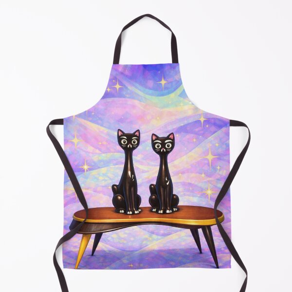Item preview, Long necked cats on rainbow moonstone background designed and sold by chihuahuashower.