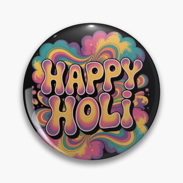 Item preview, Happy Holi Shirt | Psychedelic Swirl Rainbow Cloud  Letter Festival of Colors Spring Tee designed and sold by DarylWelsh2024.