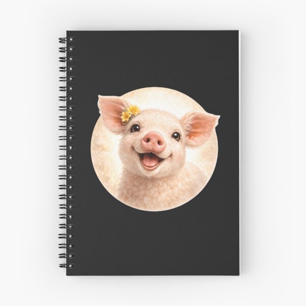 Item preview, Pig Personality Portrait – Soft Cream Circle Farm Animal Art designed and sold by TheJoyfulPen.