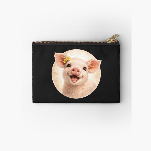 Item preview, Pig Personality Portrait – Soft Cream Circle Farm Animal Art designed and sold by TheJoyfulPen.