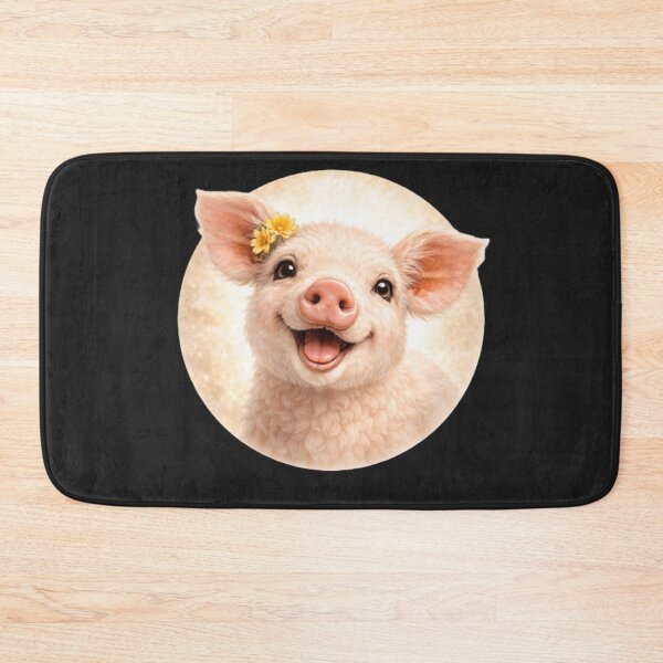 Item preview, Pig Personality Portrait – Soft Cream Circle Farm Animal Art designed and sold by TheJoyfulPen.