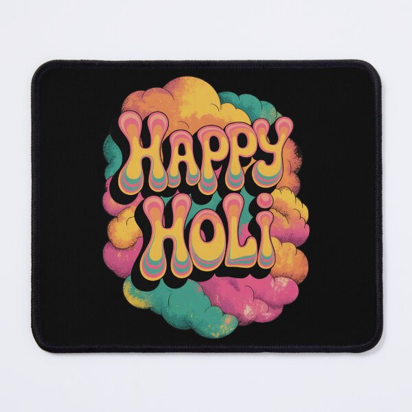 Item preview, Happy Holi Shirt | Retro Concentric Rainbow Outline Textured Powder Cloud Festival of Colors Spring Tee designed and sold by DarylWelsh2024.