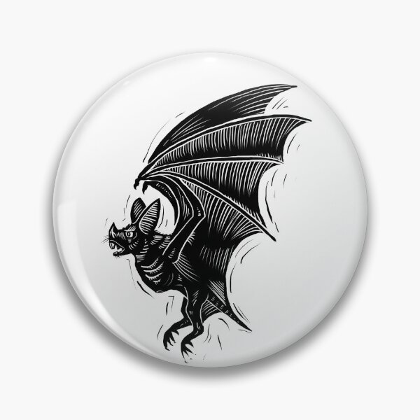 Item preview, Vampire bat digital woodcut illustration tribal tattoo designed and sold by Magpye.