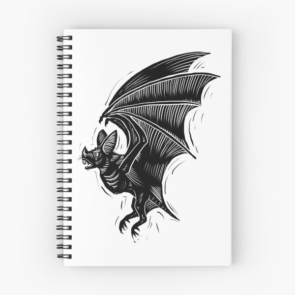 Item preview, Vampire bat digital woodcut illustration tribal tattoo designed and sold by Magpye.